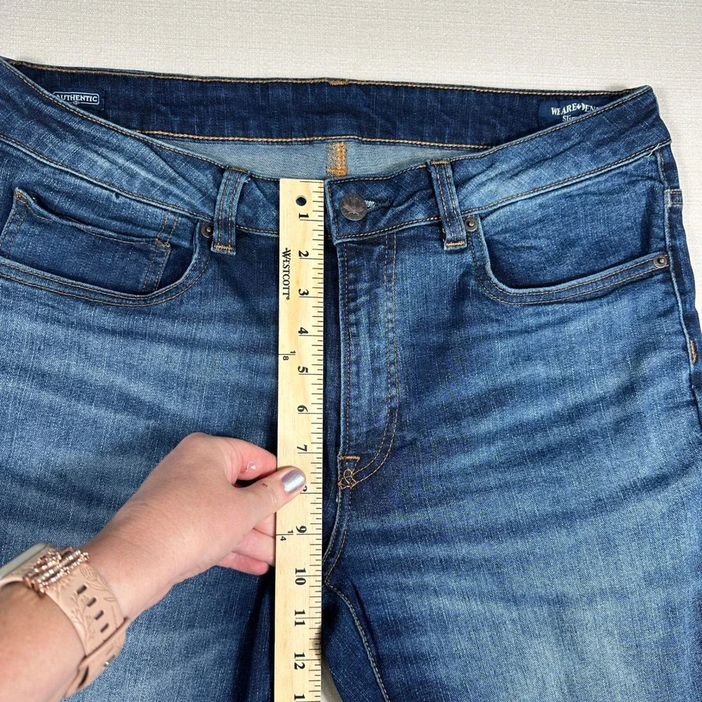 Buffalo Slim Ash Jeans Mens 34x32 Blue Excellent Stretch Denim Medium Wash